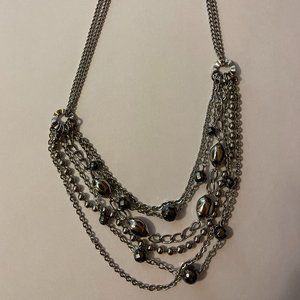 Vintage Silver Stainless Steel Milor China Beaded Necklace